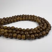10.5mm Madres de Cacao Wood Round 15.5in Bead Strand