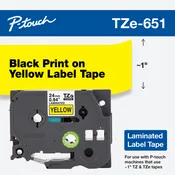 0.94in x 26.2ft Black Ink Yellow Label - BROTZE651