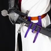 Ace Dueler Genuine Leather Three Strap Universal Renaissance Accessory Sword Dagger Right-Handed Belt Frog- Purple