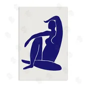 1x | Indigo Reclining Female Figure Wall Art