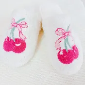 Cherry Bow Lounge Slippers