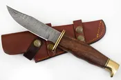 10.0 inch Red Deer® Damuscus Hunting Knife W. Case Stag