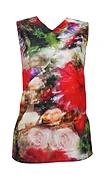 Adam Lippes Abstract Floral Print Top in Multi