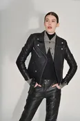Jayne Classic Leather Jacket Black