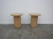 Alden Natural Wood Round Side Table ( We Have 3 )  | Rebound Furniture & Consignment | Woodland Hills
