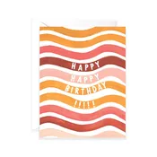 Wavy Stripes Groovy Birthday Card