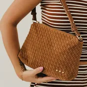 Camel Suede Harper Hobo Bag