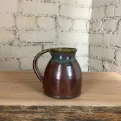 Breakfast Blue and dark Rust Red Mug