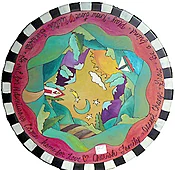 Checker Border Landscape Lazy Susan