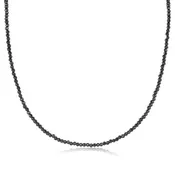 17" Choker Faceted Hematite 2mm Bead Necklace