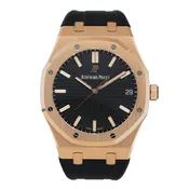 Audemars Piguet Royal Oak 15500OR Black Dial Mens Watch Box Papers
