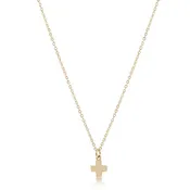 16" Necklace Gold - Signature Cross Small Gold Charm