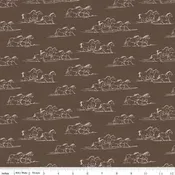 The Homestead Horse Toile Brown Quilt Fabric