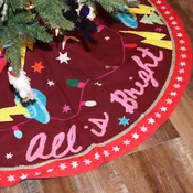 All Is Bright Embroidered Tree Skirt