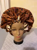 Cow Print Satin Elastic Bonnet