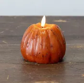 4" Orange 3D Flame Tall Pumpkin Candle