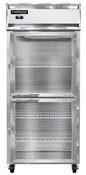 1RXNPTHD-GD-SD 1-Section Display Commercial Pass-Thru Refrigerator Extra Wide, Half Doors