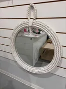Aspen Round White Rope Mirror
