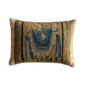 17th Century Tapestry Fragment on Antique Brass Velvet (#T031026 | 14 x 19")
