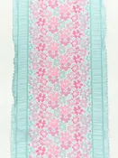 9" Light Pink/Charm Pink/Pale Turquoise Nylon/Lycra Floral Stretch Lace Trim