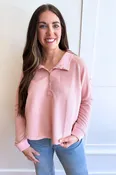 Oversized Collar and Snap Button Neck