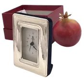 30% OFF Del Conte Italian Sterling Silver Desk Alarm Clock in Mid-Century Modern Style