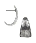 J Hoop Hammered Earrings - Basics Collection