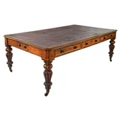 19th Century English Regency Mahogany Library Table Writing Desk