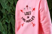 Lost in Los Angeles Pink Crewneck