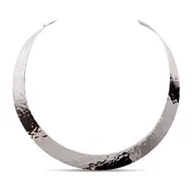 Medium Silver Hammered Collar