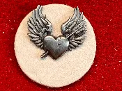 Broken Heart Concho – Antique Nickel – 1 1/4″ x 1 1/8″