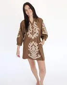 Baroque Floral Applique Shift Dress