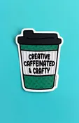 Gifts Creative, Caffeinated & Crafty Coffee Sticker