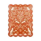 Acorn Grove Scalloped Rectangle Bamboo Tray