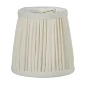 Eggshell Shantung Silk Shirred Pleat Mini Deep Drum Shade (00733E)