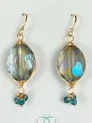 AV Starry Night Blue Crystal Herringbone Earrings — Suzanne Crane Fine Stoneware