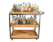 Industrial Acacia Bar Cart