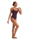 Adagio Floral Embroidered Camisole Leotard (Merlot)
