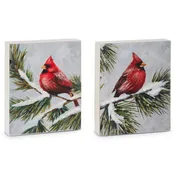 10" Cardinal Block Art, 2 Styles