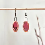 Pink Small Oval Clay Earrings with The Artifact House
