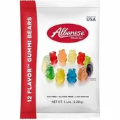 Albanese Confectionery Sweets Snack Boxes Blue Raspberry, Cherry, Grape, Lemon, Lime, Mango, Orange, Pineapple, Strawberry, Watermelon, Granny Smith Apple, ... - Gluten-free - 5 lb Pouch - 1 / Carton