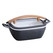 Artisan Rectangle Chafer Substitute, Wood Look Handle