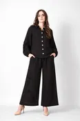 Black Buckley Embroidered Linen Co-Ord Set