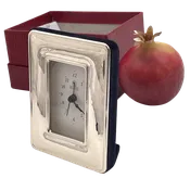 30% OFF Del Conte Italian Sterling Silver Desk Alarm Clock in Mid-Century Modern Style