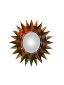 A French Polychrome Sunburst Mirror