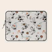 Basketball Fun Comic Illustration Pattern with Balls on Grey Background Laptop Sleeve