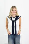 Izzy Knit Top w/ Attached Collar