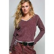 Thermal with Lace Trim || Burgundy