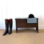 A 17th Century Oak Six Plank Coffer