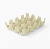12 Section Speckled Ceramic Egg Tray - Ivory